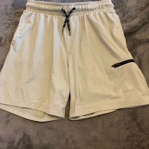 Athletic Works Kids Cream Shorts with Black Accents